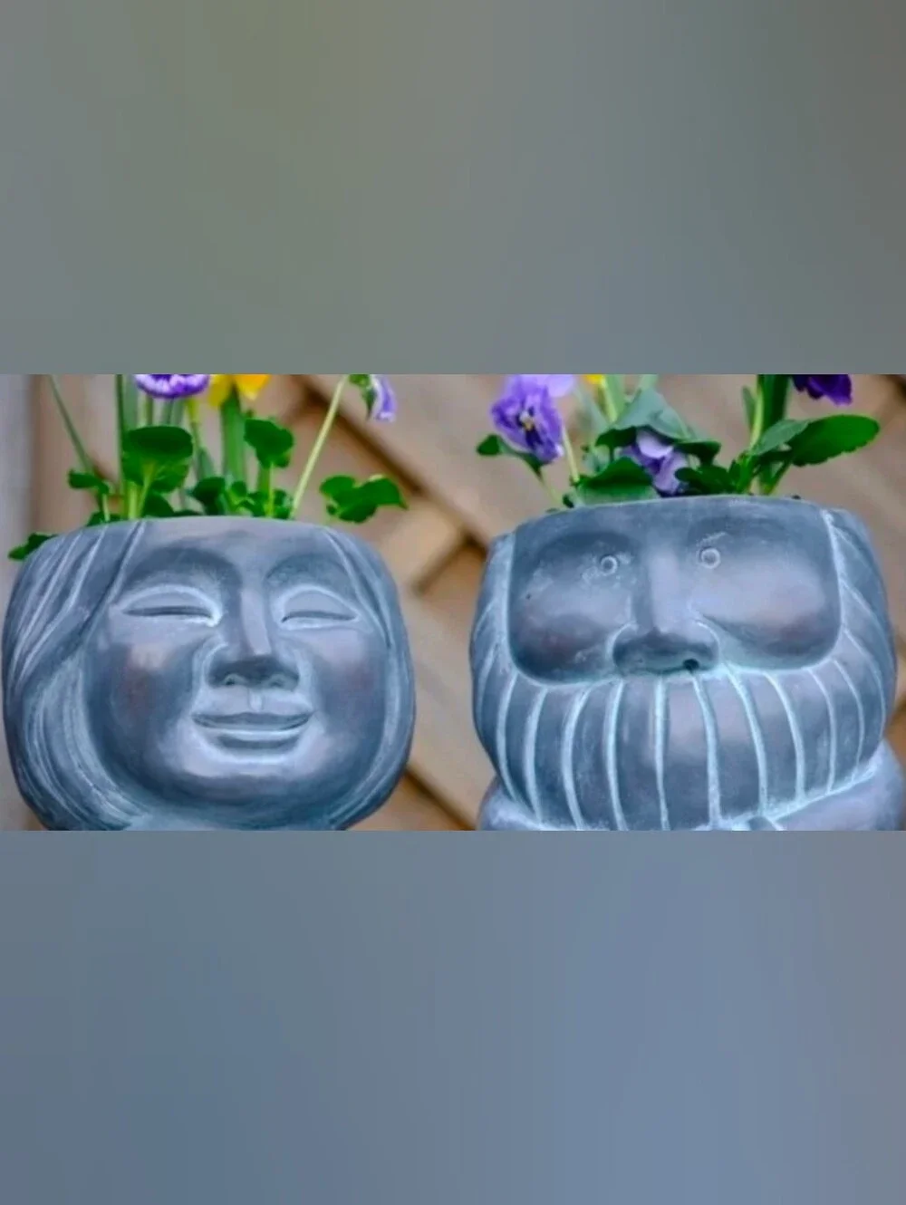 Garden Gnome Resin Planter Pair - Mr. and Mrs. Gnome.